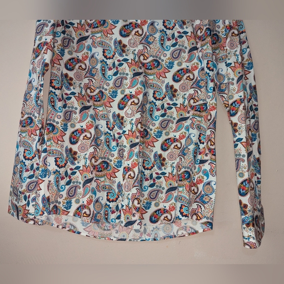 Olymp Level 5 Body Fit Paisley Dress Shirt 100% Cotton 14.5/37 EUC! - Picture 4 of 16